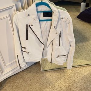 Blank NYC white leather coat